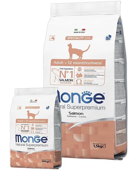 Сухой корм для кошек Monge ADULT SALMONE 400gr