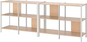 Стеллаж IKEA Jattesta 240x85 Белый/Светлый Бамбук