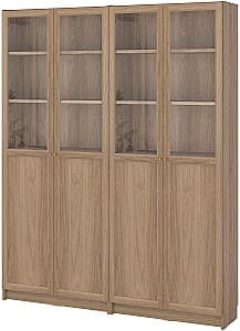 Dulap cu vitrina IKEA Billy/Oxberg 160x30x202 Aspect Stejar