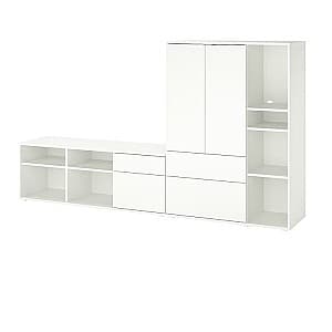 Стенка IKEA Vihals 251x37x140, alb