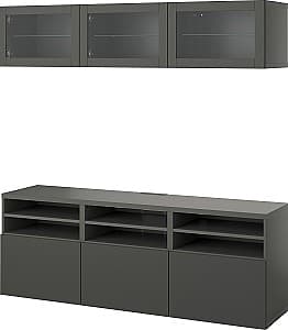 Стенка IKEA Besta/Sindvik/Lappviken нажимные направляющие 180x42x192 Темно Серый