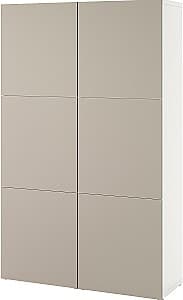 Шкаф IKEA Besta/Lappviken 120x42x193 Белый/Светло Серо Бежевый