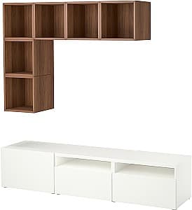 Стенка IKEA Besta/Eket 180x42x170 Белый/Под Орех