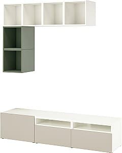 Living IKEA Besta/Eket sistem apasare 180x42x170 Alb/Verde Gri