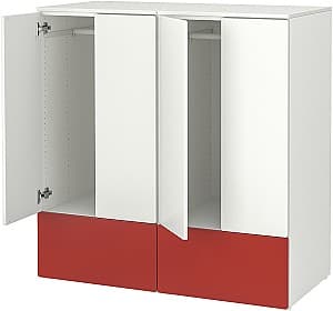 Dulap pentru copii IKEA Smastad/Platsa 120x57x123 Alb/Rosu