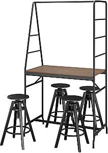 Set de masa si scaune IKEA Haverud/Dalfred 105x66x192 (1+4) Negru