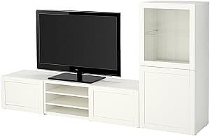 Living IKEA Besta/Hanviken sistem apasare 240x42x129 Alb