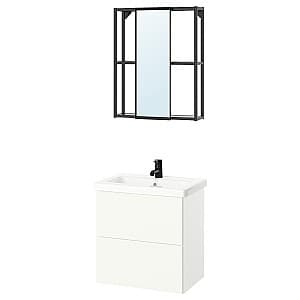 Комплект мебели для ванной IKEA Enhet/Tvallen/Saljen 64x43x65 Антрацит/Белый