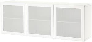 Dulap cu vitrina IKEA Besta/Mortviken 180x42x64 Alb