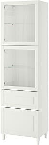 Dulap cu vitrina IKEA Besta/Smeviken/Ostvik/Kabbarp inchidere lina 60x42x202 Alb