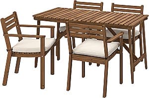 Set mobila de gradina IKEA Askholmen/Froson/Duvholmen 143x75 Maro Inchis/Bej