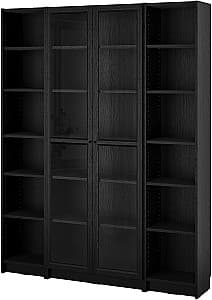 Etajera IKEA Billy/Oxberg 160x30x202 Negru Aspect Stejar