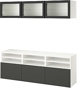 Стенка IKEA Besta/Lappviken/Fallsvik плавное закрытие 180x42x192 Белый/Антрацит