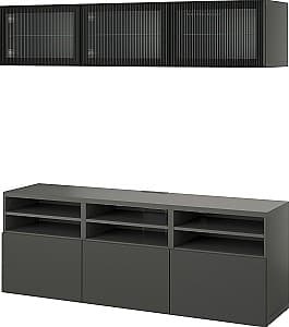 Living IKEA Besta/Lappviken/Fallsvik sistem apasare 180x42x192 Gri Inchis