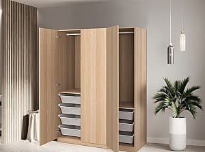 Шкаф IKEA Pax/Forsand полки/штанги/корзины 150х60х201 Внешний вид Дуб Антик (Бежевый)