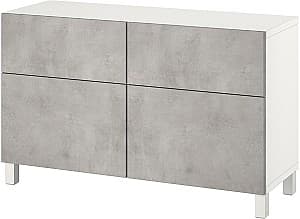 Comoda IKEA Besta/Kallviken/Stubbarp sistem apasare 120x42x74 Alb/Aspect beton