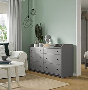 Комод IKEA Hauga Gray 138×84 см (6 ящиков)