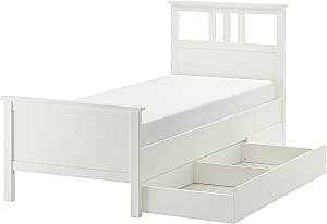 Pat IKEA Lindbaden 2 cutii depozitare 90х200 Alb