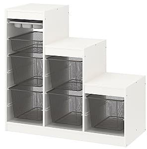 Etajera IKEA Trofast organizator/containere 99x44x94 Alb/Gri/Gri Inchis