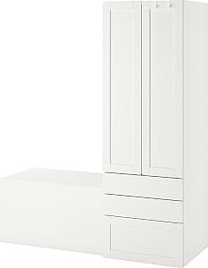 Dulap pentru copii IKEA Smastad/Platsa cu cadru/banca 150x57x181 Alb