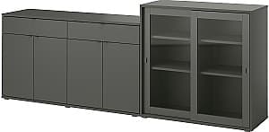 Шкаф витрина IKEA Vihals 235x37x90 Темно Серый