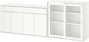 Dulap cu vitrina IKEA Vihals 235x37x90 Alb