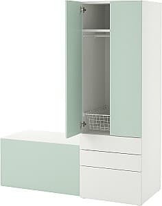 Dulap pentru copii IKEA Smastad/Platsa banca 150x57x181 Alb/Verde Deschis