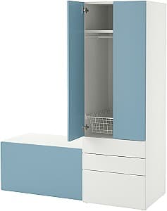 Dulap pentru copii IKEA Smastad/Platsa banca 150x57x181 Alb/Albastru