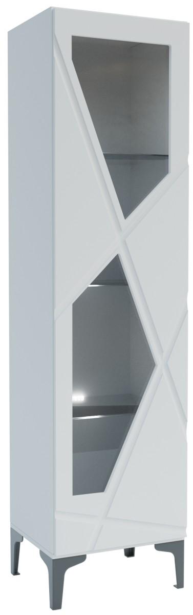 Dulap cu vitrina Confort-NV Fantasy L/R Nimphea Alb/Alb Lucios