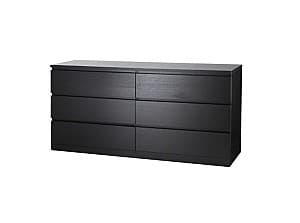 Comoda IKEA Malm 6 sertare 160x78 Negru-maro