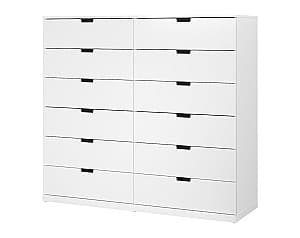 Комод IKEA Nordli 12 ящиков 160x145 Белый