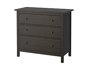 Comoda IKEA Hemnes 3 sertare 108x96 Negru-maro