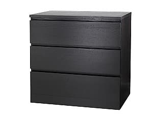 Comoda IKEA Malm 3 sertare 80x78 Negru-maro