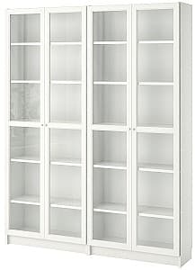 Шкаф витрина IKEA Billy / Oxberg white 160x202x28 см