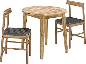 Набор стол и стулья IKEA Nackanas 80x75 (1+2) Акация