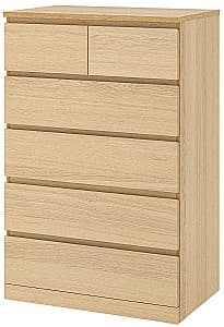 Комод IKEA Malm 6 ящиков 80x123 Дубовый Шпон Белый