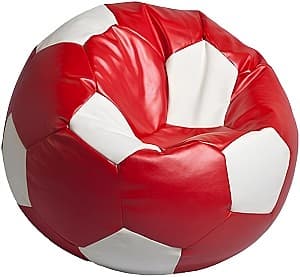 Fotoliu puf Relax Football medium Red/White