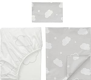 Lenjerie de pat pentru copii IKEA Ringduva 60x120 Alb/Gri