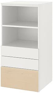 Comoda copii IKEA Smastad/Platsa 3 sertare 60x57x123 Alb/Mesteacăn(Bej)