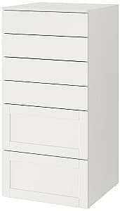 Comoda copii IKEA Smastad/Platsa 6 sertare 60x55x123 Alb/Cadru Alb