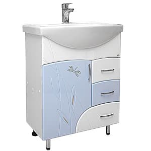 Dulap sub lavoar S-M Stuf 65 Alb-albastru