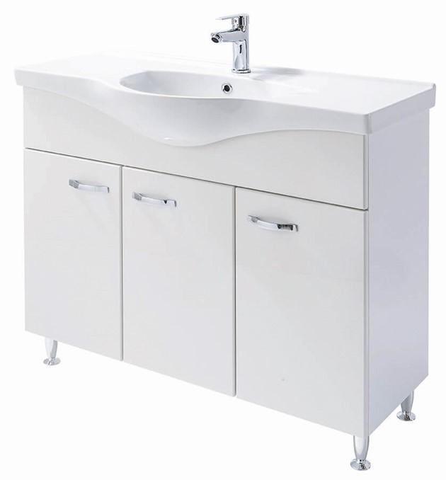 Шкаф под умывальник Martat Olimpia 100cm белый + раковина