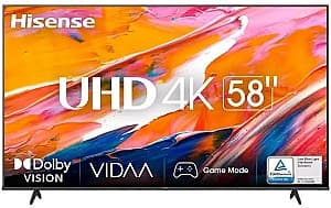 Телевизор Hisense 58A6K, Smart TV, 4K Ultra HD, 58 дюйма (147 см), LED, 3840x2160, VIDAA, Wi-Fi