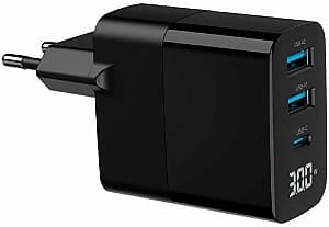 Зарядное устройство для телефона Gembird TA-UC-PDQC30LCD-BK-02