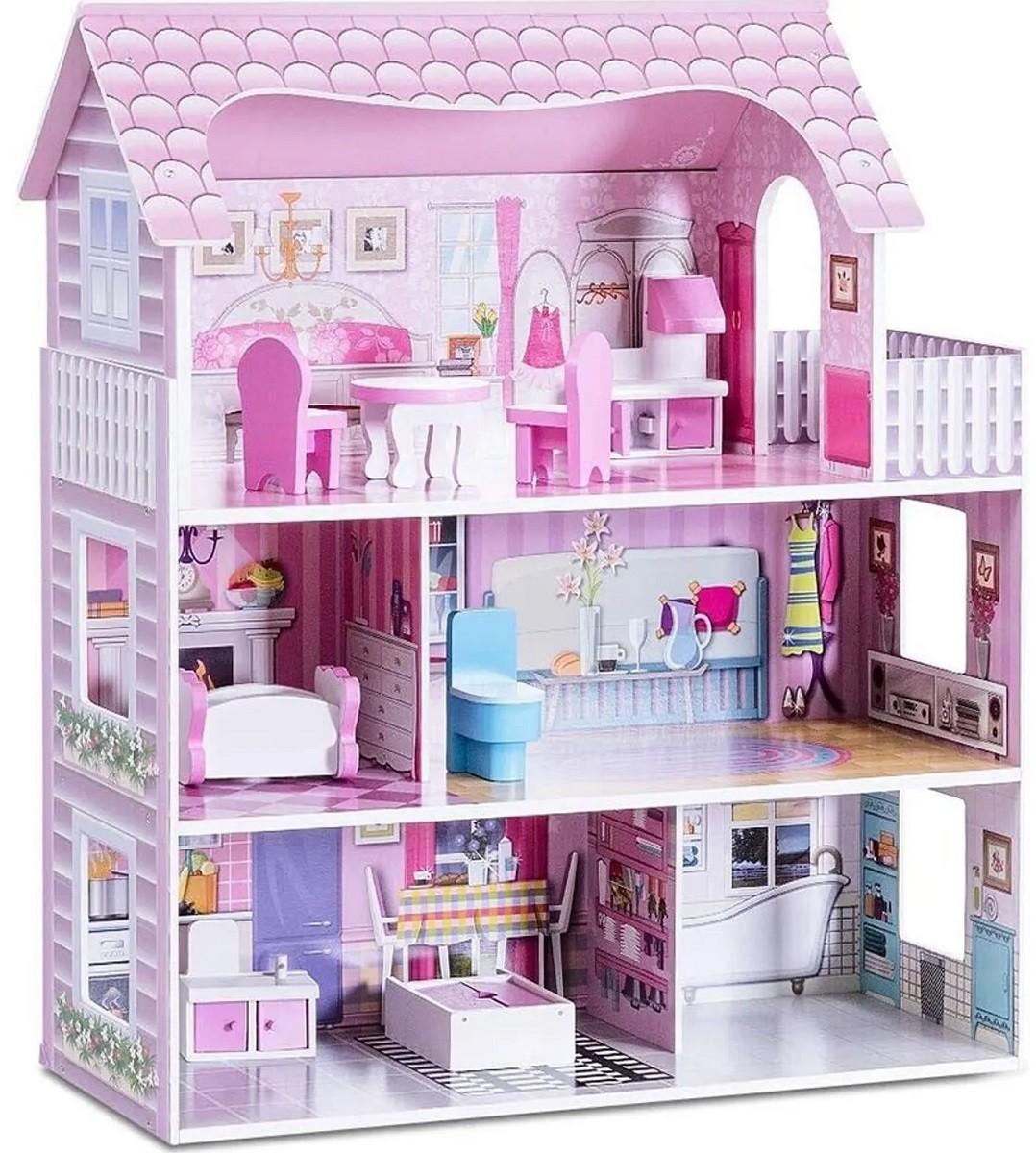Кукольный домик Costway HW56619 Pink