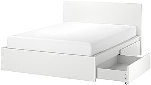 Кровать IKEA Malm/Lonset 2 ящика 140x200 Белый