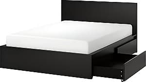 Pat IKEA Malm/Lindbaden 2 cutii depozitare 140x200 Negru Maro