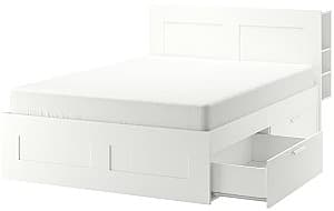 Pat IKEA Brimnes cu tablie Lonset 140х200 Alb