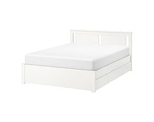 Pat IKEA Songesand 4 cutii depozitare 140х200 Alb