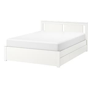 Pat IKEA Songesand/Lonset 4 cutii depozitare 140х200 Alb